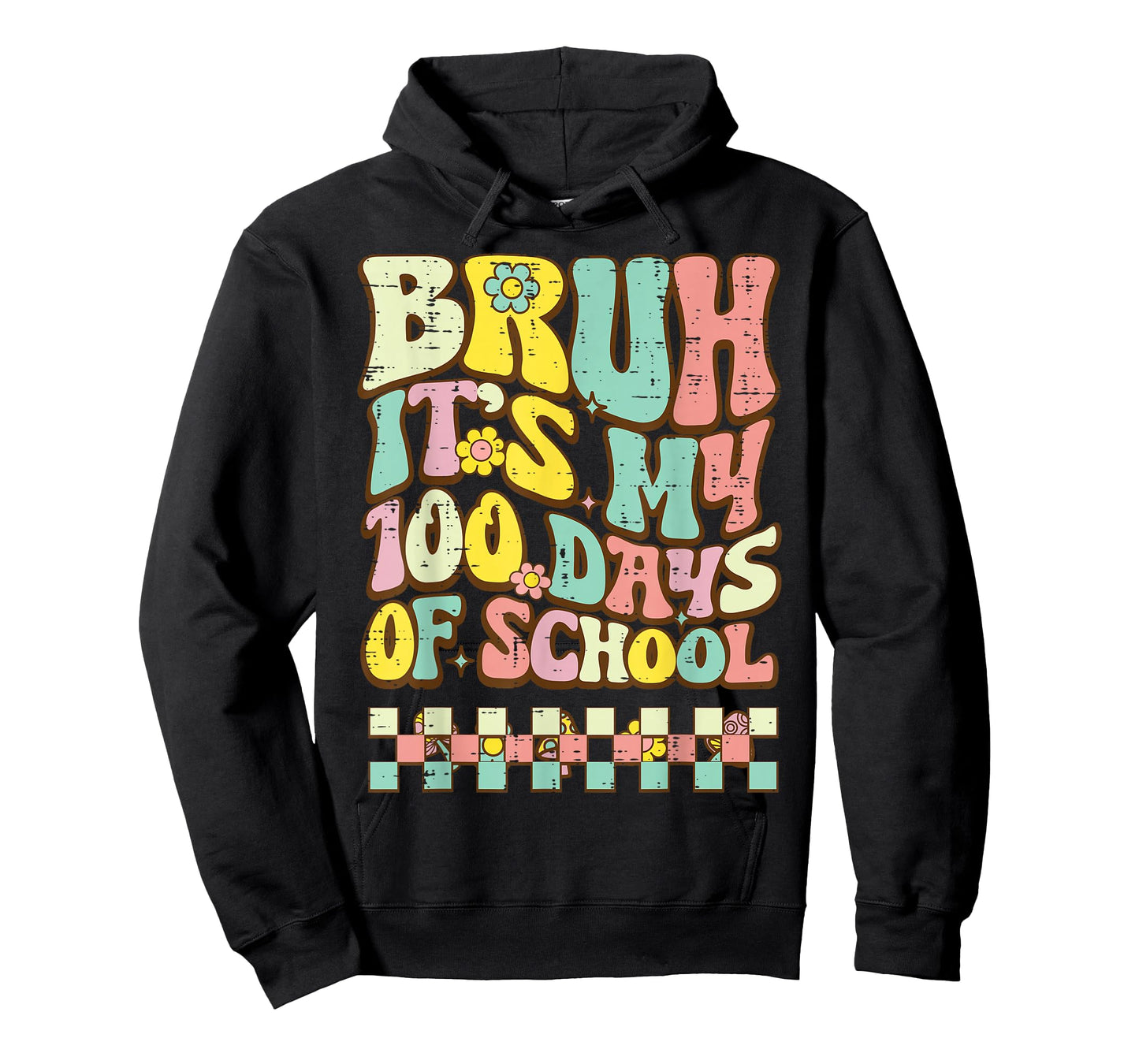 Bruh Its My 100 Days of School Retro 100th Day Groovy Kids T-Shirt