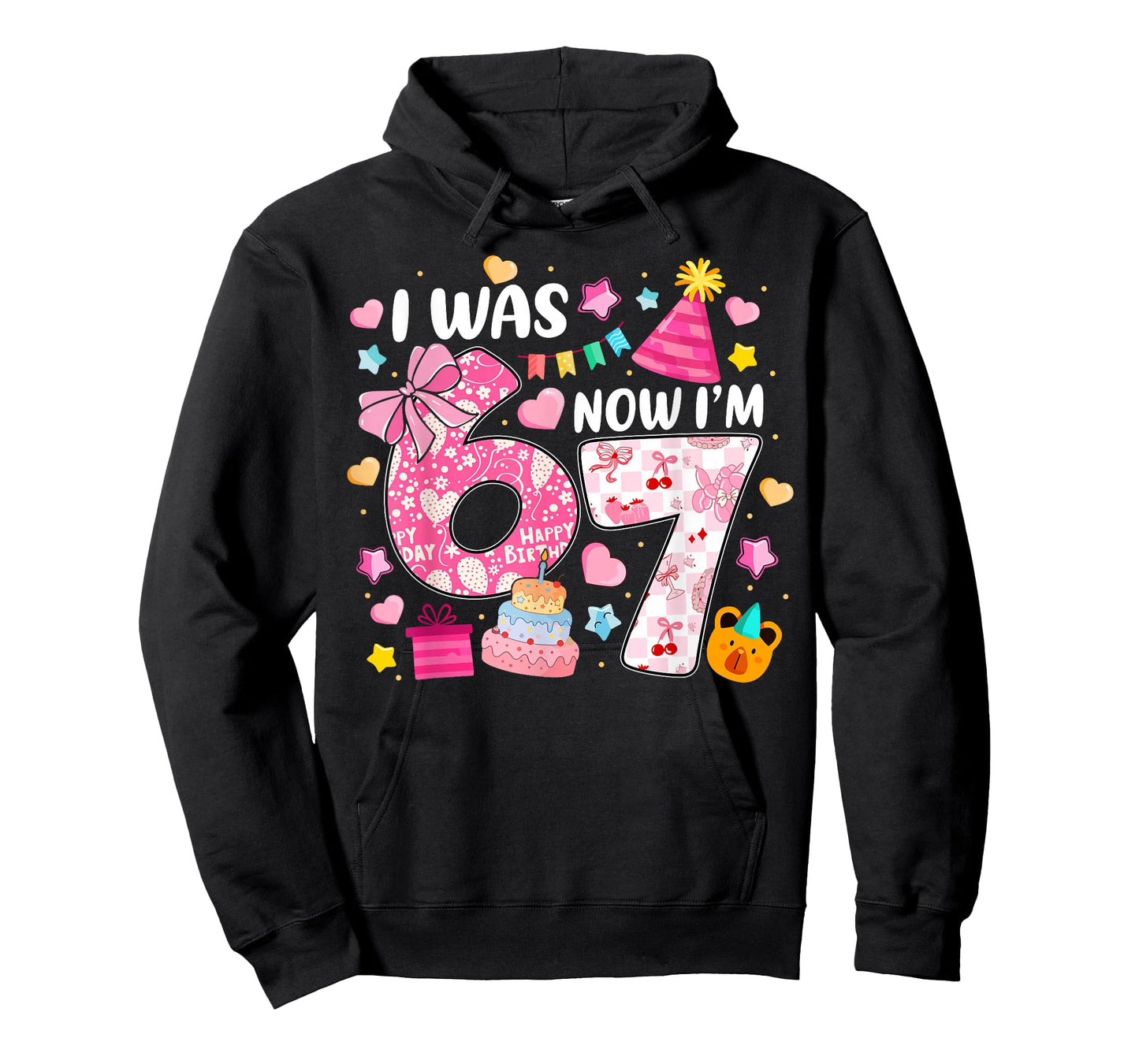 I was 6 Now I'm 7 Year Old Birthday 6 7 Birthday Kids Party T-Shirt