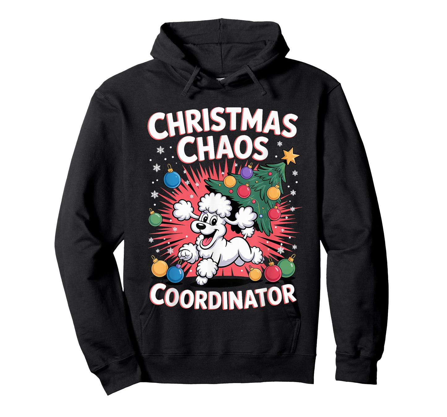 Christmas Chaos Coordinator Xmas Puppy Funny Poodle T-Shirt