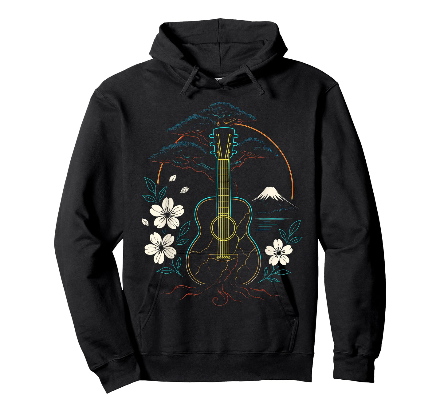 Japanese Art Guitar Men Women Kids Funny Musician T-Shirt