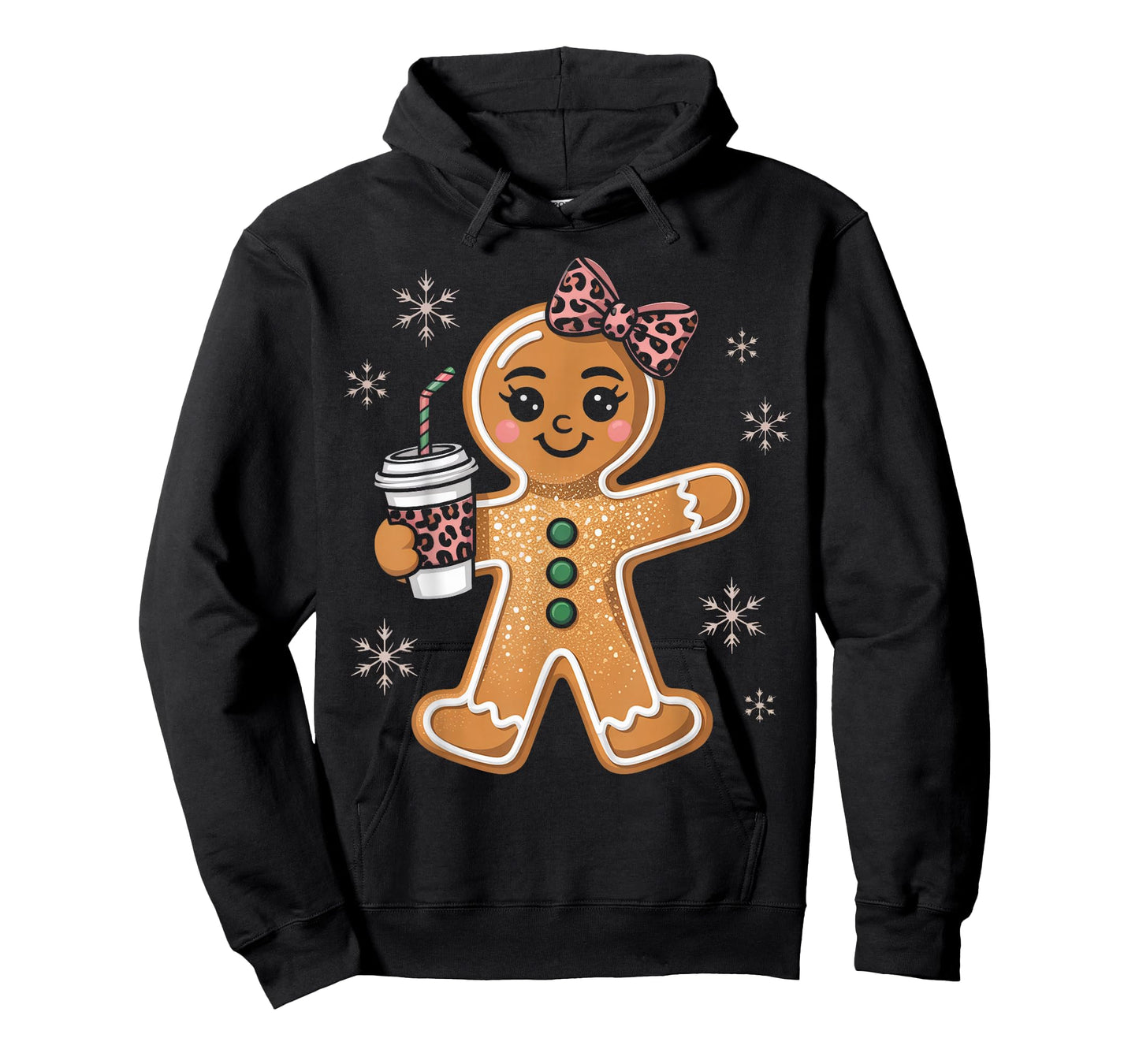 Gingerbread Coquette Leopard Christmas Bow Gifts T-Shirt
