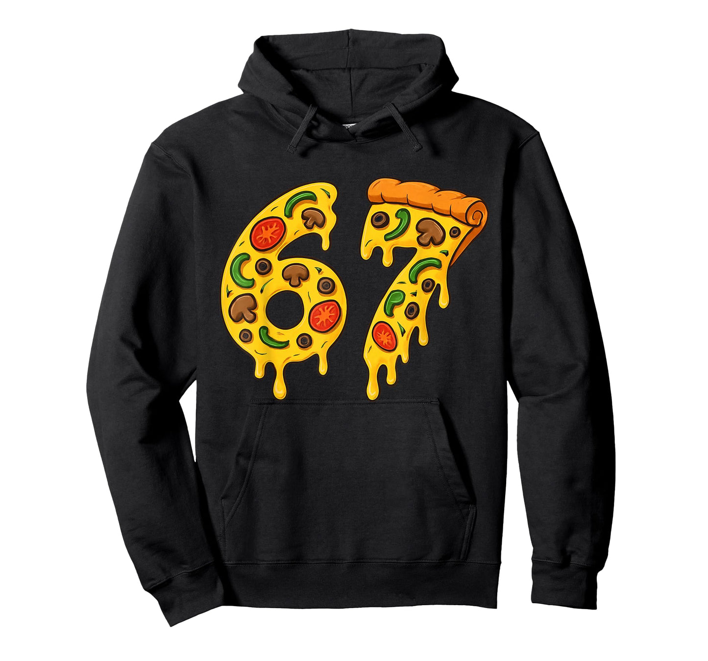 67 Pizza Meme Funny Six Seven Gen Alpha Slang Kids Design T-Shirt