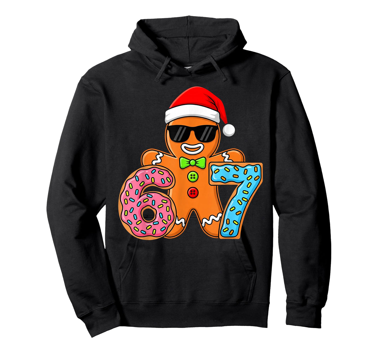 Funny Gingerbread Six Seven 67 Ice Cream Drip Christmas Boys T-Shirt