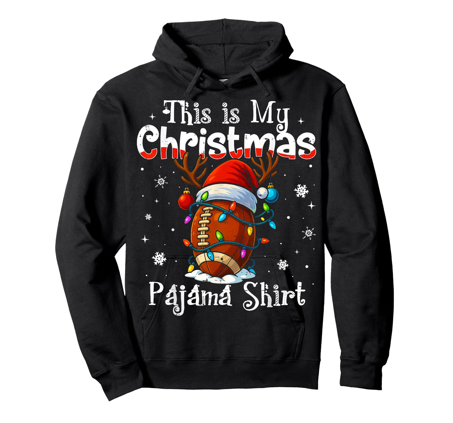This is My Christmas Pajama Shirt Football Xmas PJs Sports T-Shirt