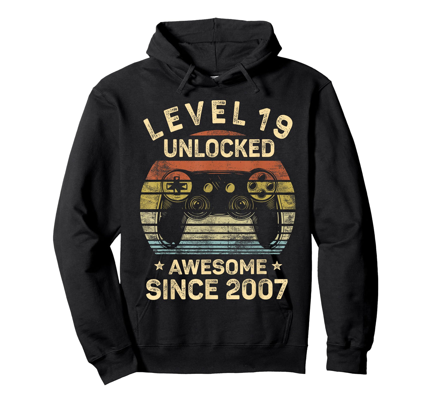 Level 19 Unlocked Awesome Since 2007 19th Birthday Gaming T-Shirt