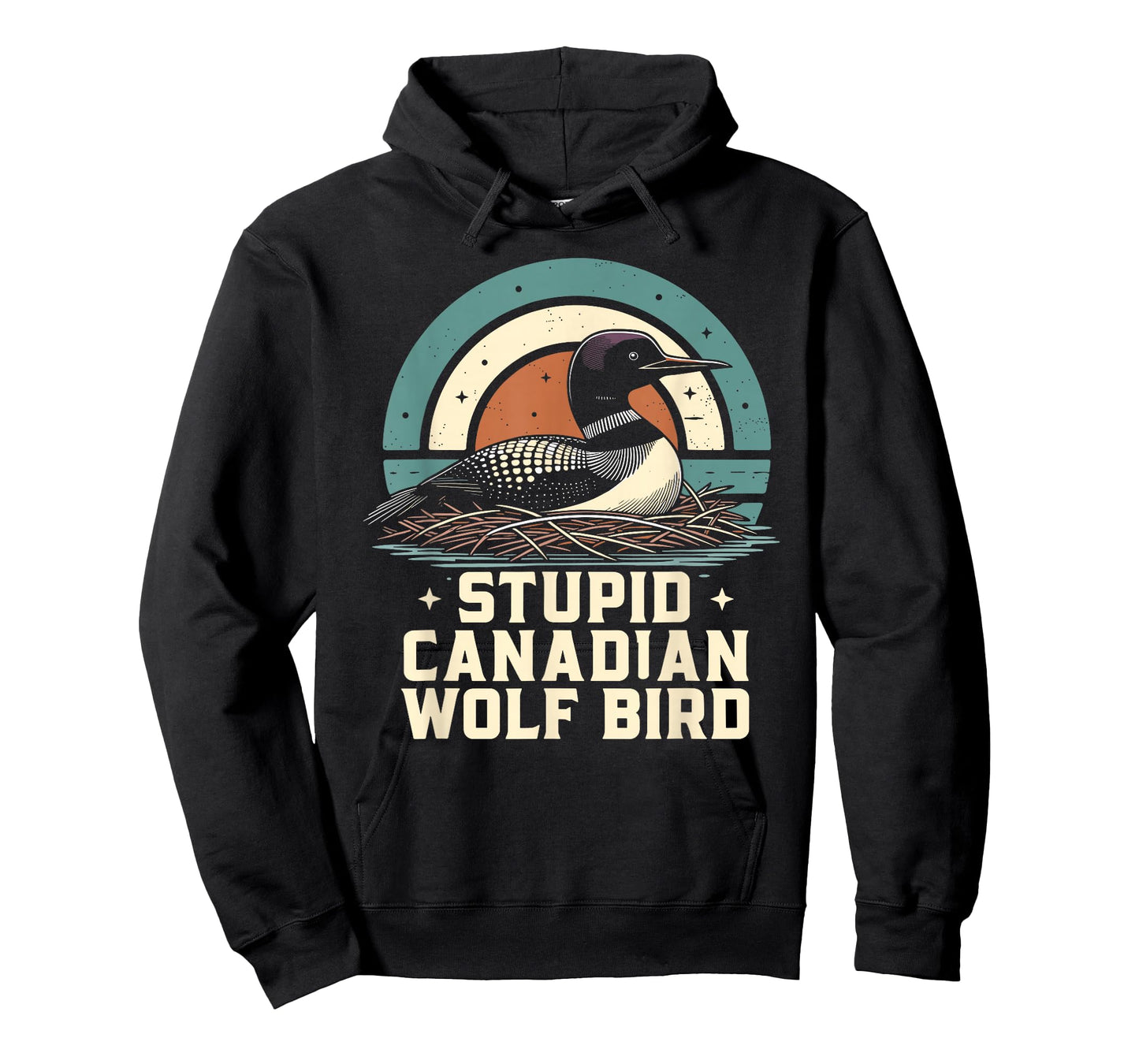 Stupid Canadian Wolf Bird Vintage Heated Hookey Loon Meme T-Shirt