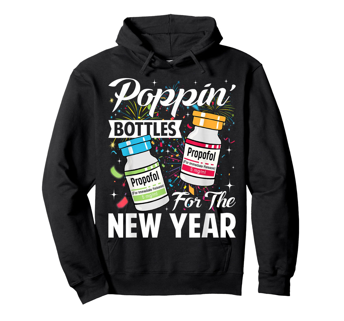 Poppin' Bottles for New Year 2026 ICU Nurses New Years Eve T-Shirt