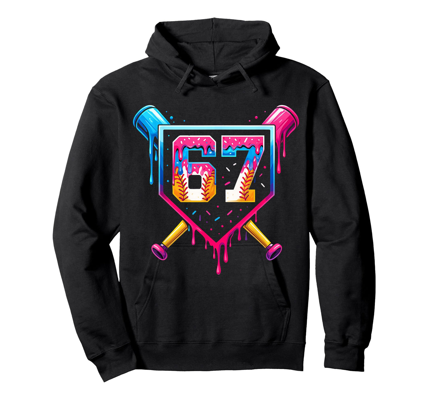 Baseball Ice Cream Drip Number 67 Six Seven Meme Christmas T-Shirt