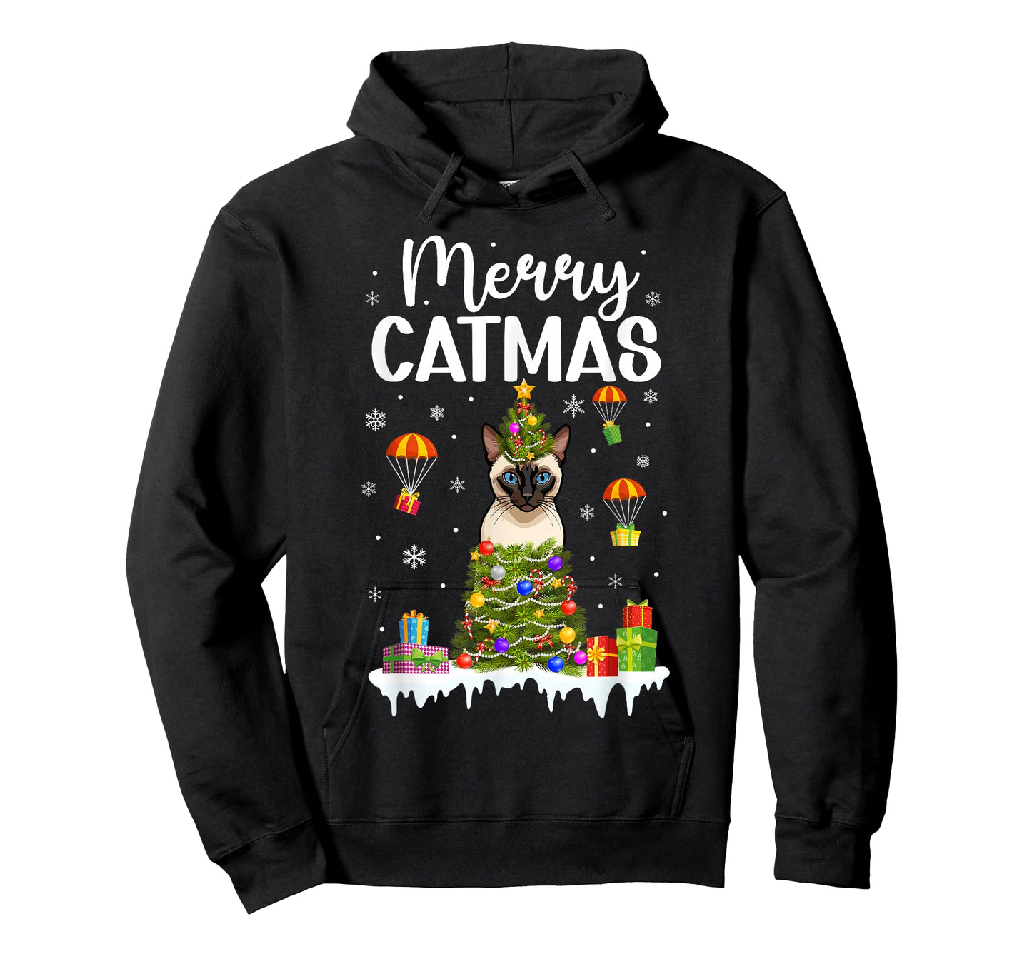 Merry Catmas Siamese Christmas Siamese Cat Xmas Party T-Shirt