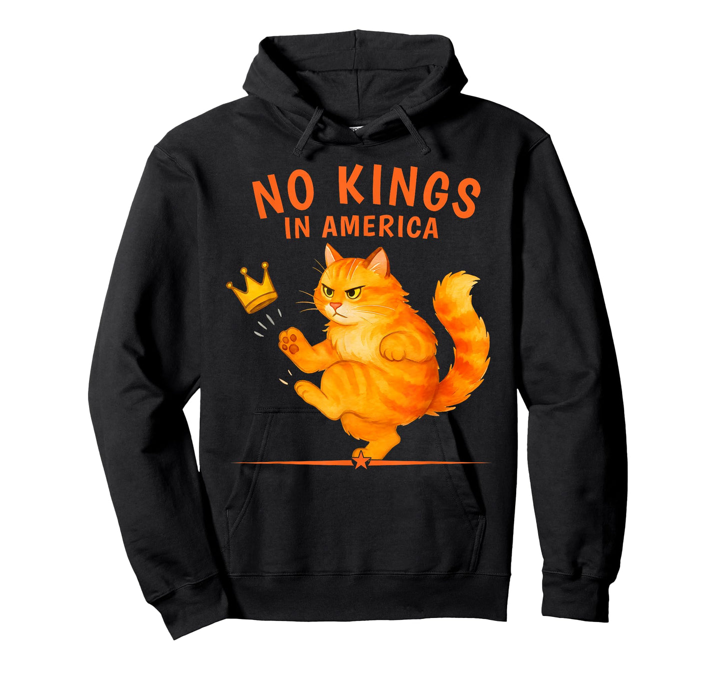No Kings in America | Patriotic Political Cat Design T-Shirt