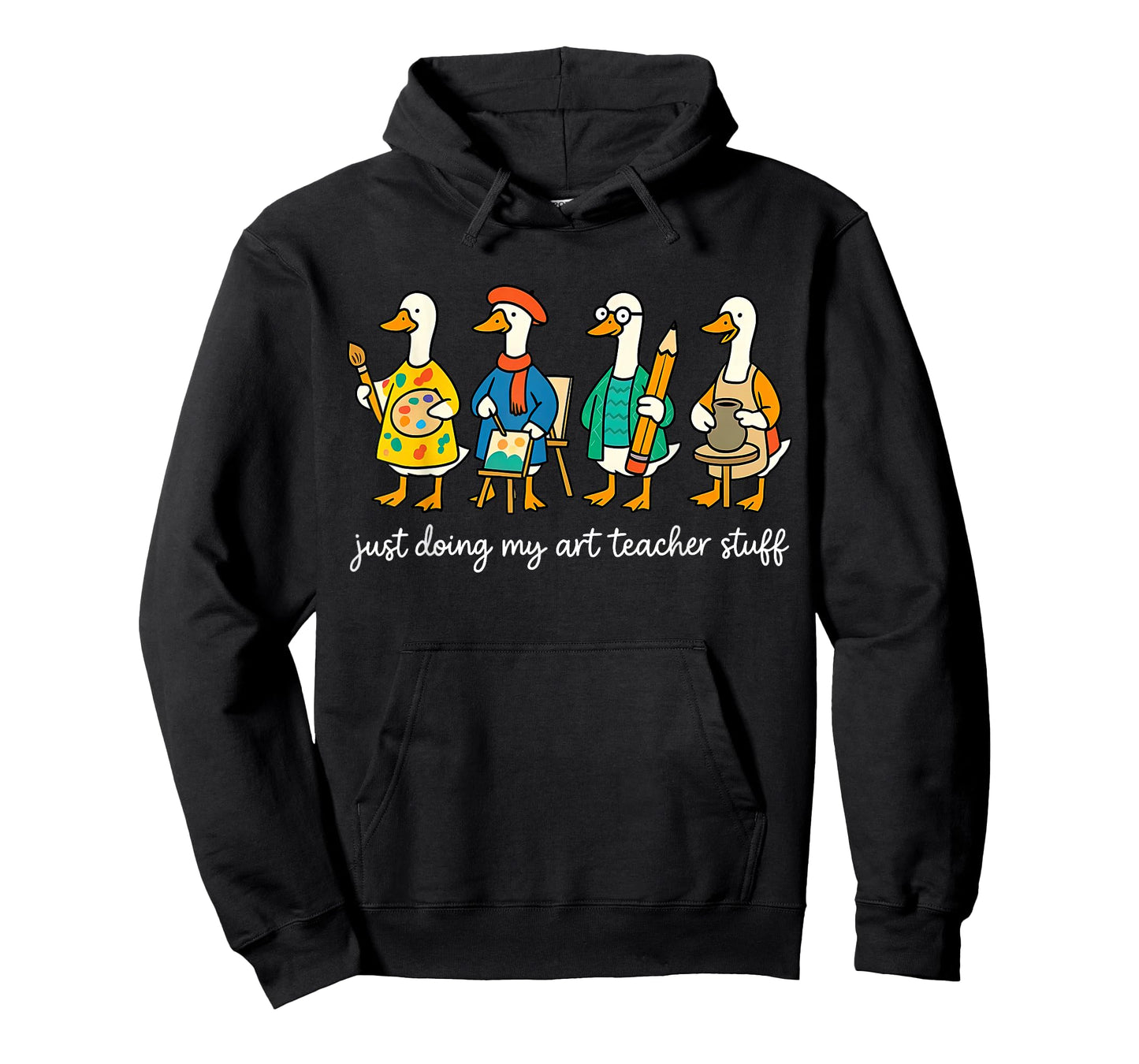 Funny Silly Goose Teaching Art Teacher Painting Drawing Grad T-Shirt