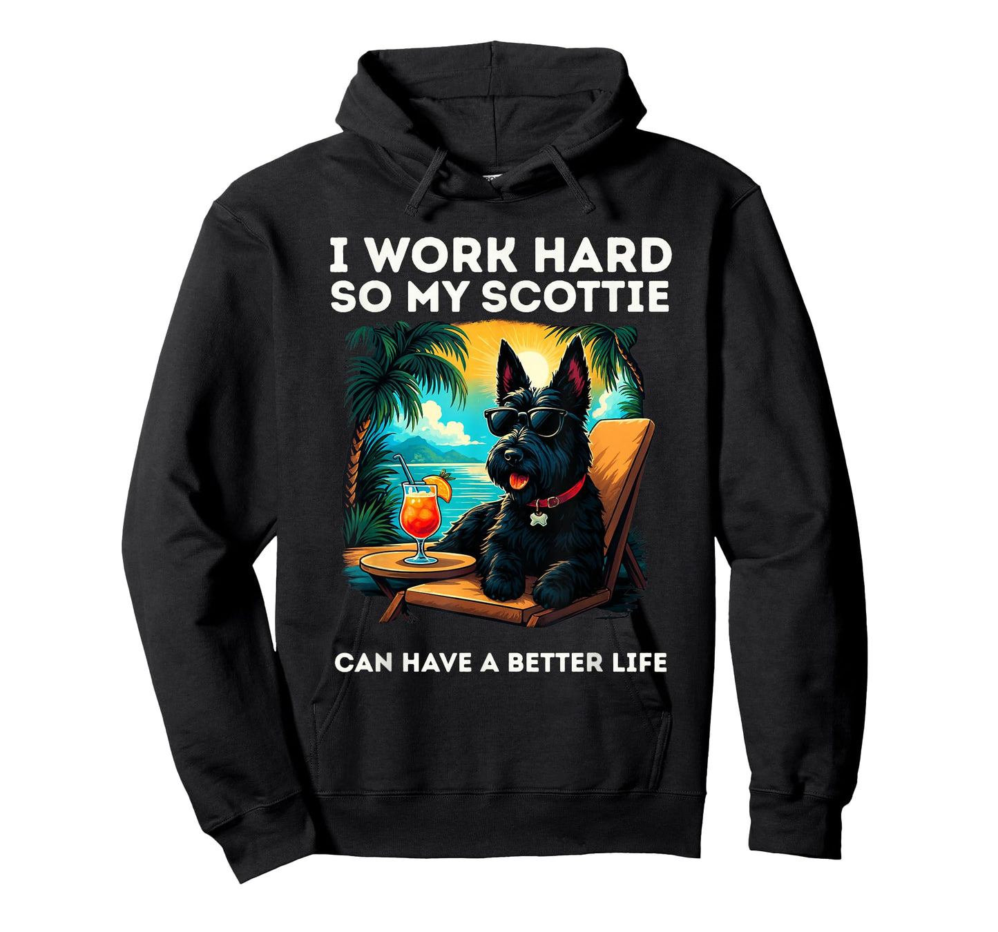 Funny Scottish Terrier Dog I Work Hard Scottie Dog Lover T-Shirt