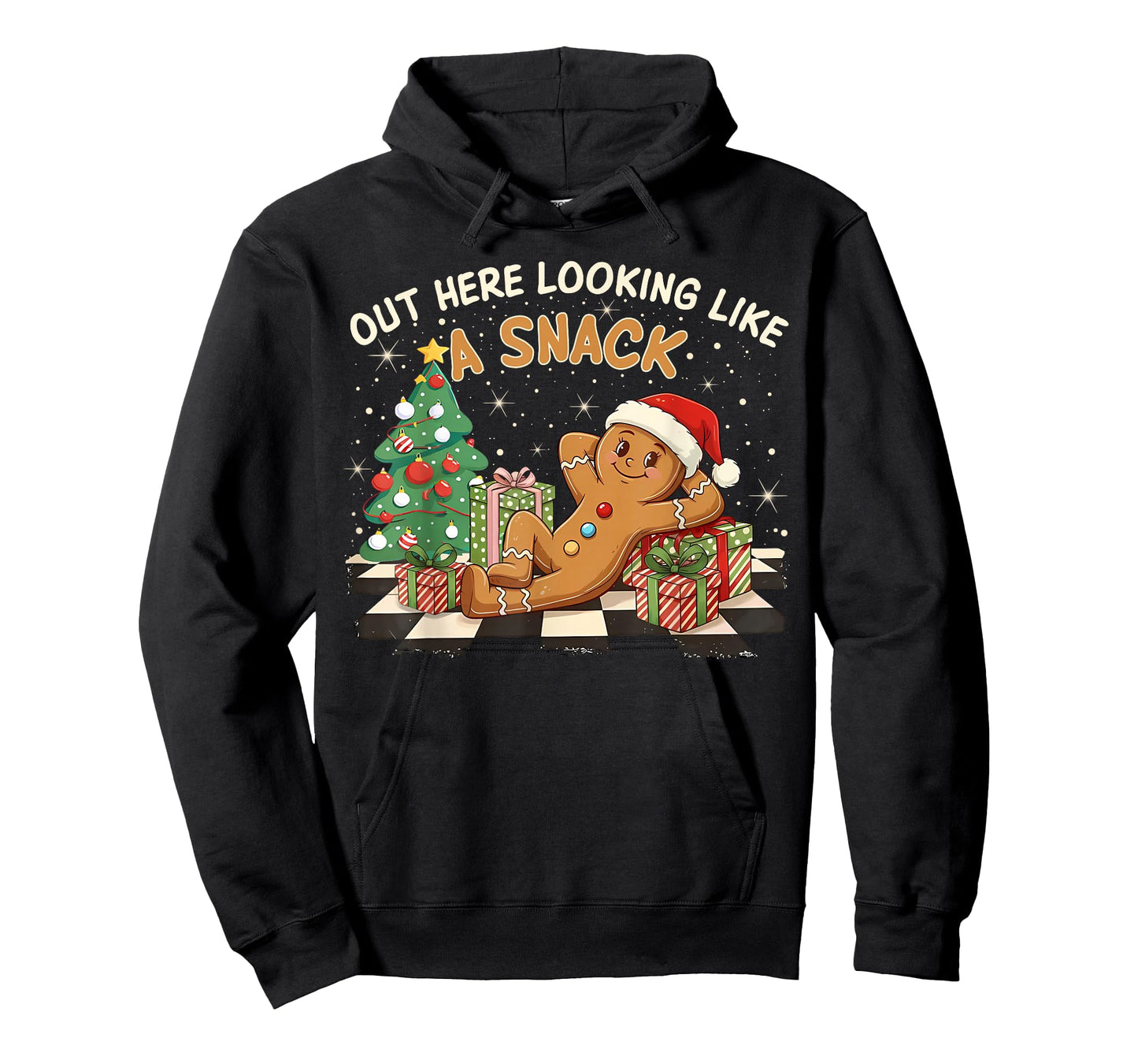 Out Here Looking Like A Snack Funny Gingerbread Man Xmas PJs T-Shirt