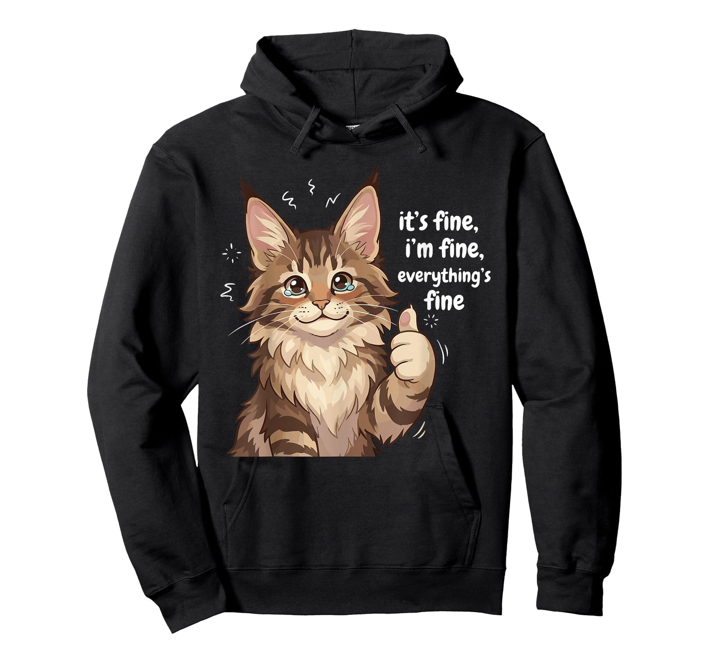 Maine Coon Cat Meme It's fine I'm fine Everything's Kitty T-Shirt