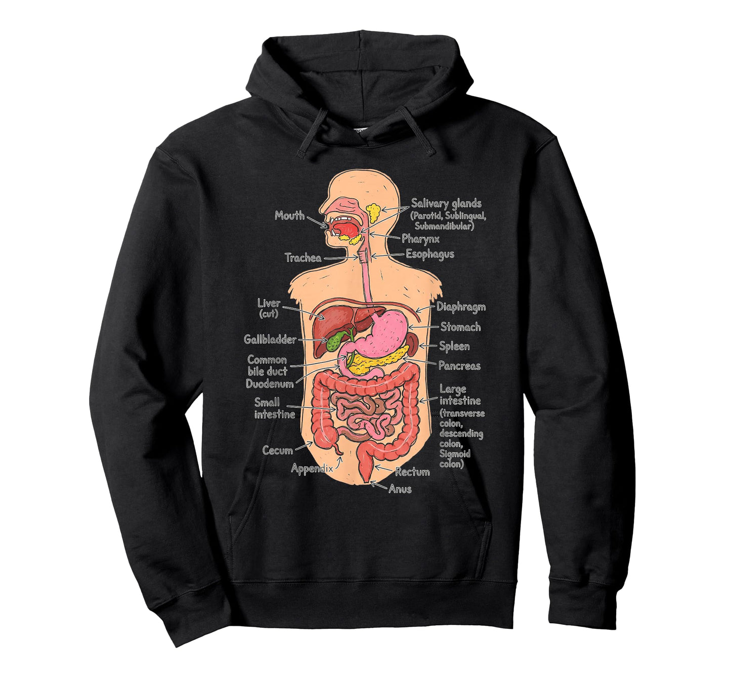 Human Digestive System Anatomy Chart Biology Diagram T-Shirt