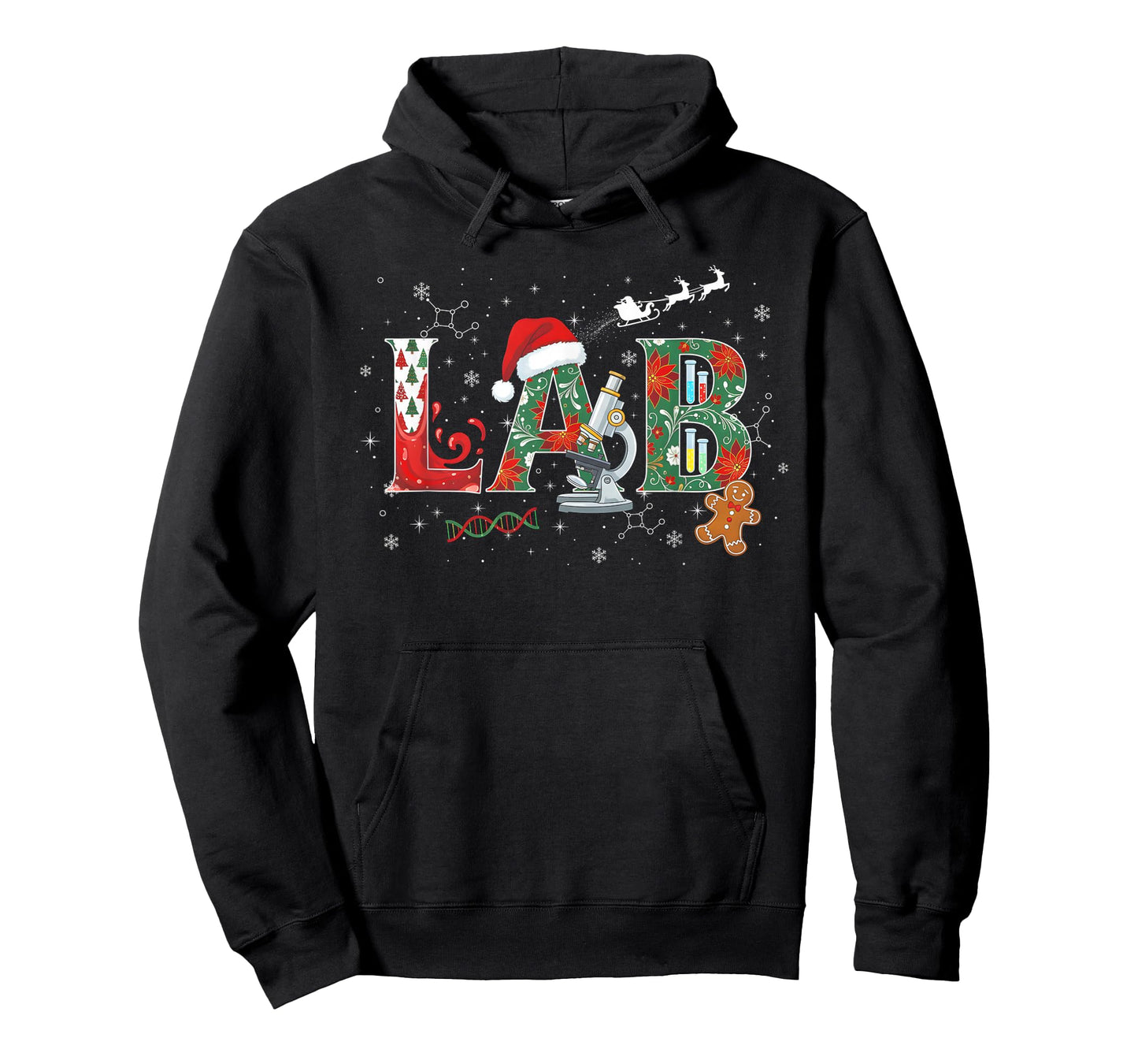 Lab Christmas Laboratory Technician Science Xmas Scientist T-Shirt