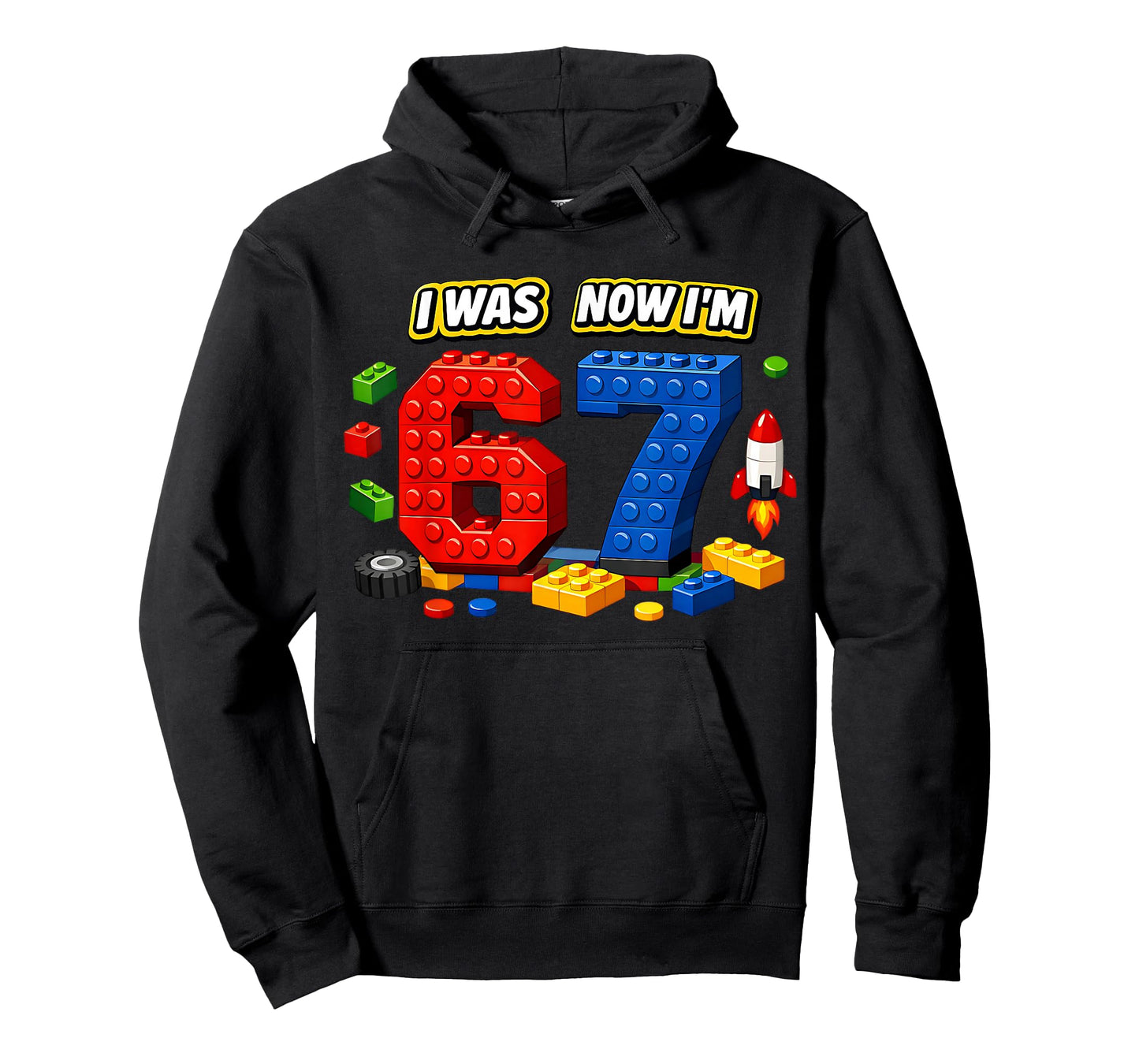 I was Six Now I'm Seven 6 7 Blocks 67 Meme 7th Birthday T-Shirt