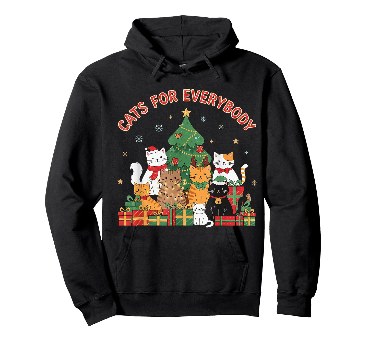 Cats for Everybody Christmas Cat Funny Xmas Women Santa T-Shirt