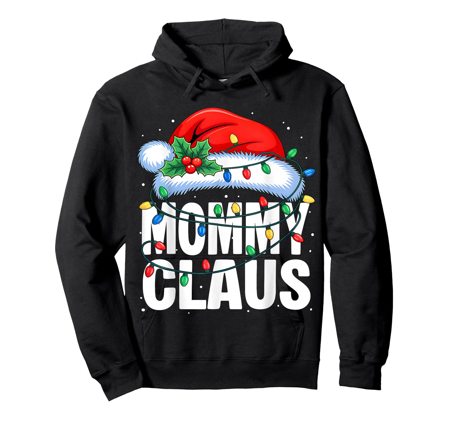 Mommy Claus Christmas Lights Pajama Family Matching Xmas T-Shirt