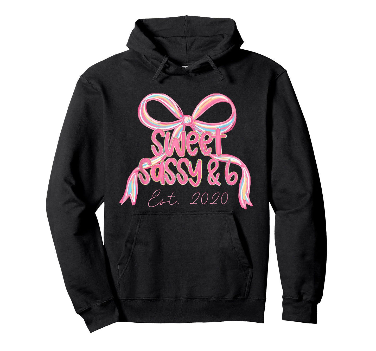 Sweet Sassy & Six 6 Coquette Bow Girls 6th Birthday Est 2020 T-Shirt