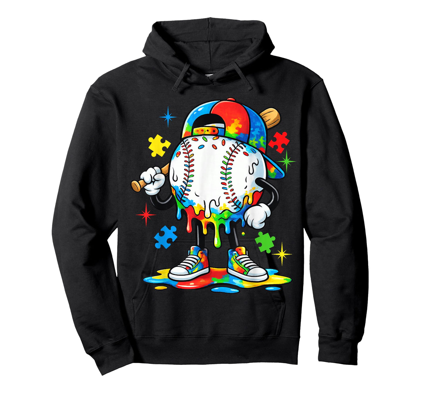 Baseball Drip Icecream Apparel Youth Boy Autism Awareness T-Shirt