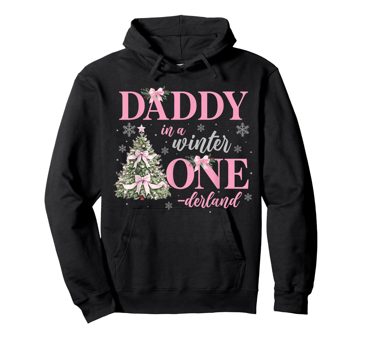 Daddy in a Winter Onederland Birthday Girl Christmas Tree T-Shirt