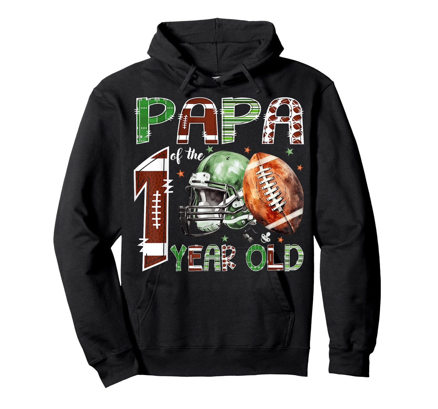 Papa of The 1 Year Old Football Lover 1st Birthday Boy T-Shirt