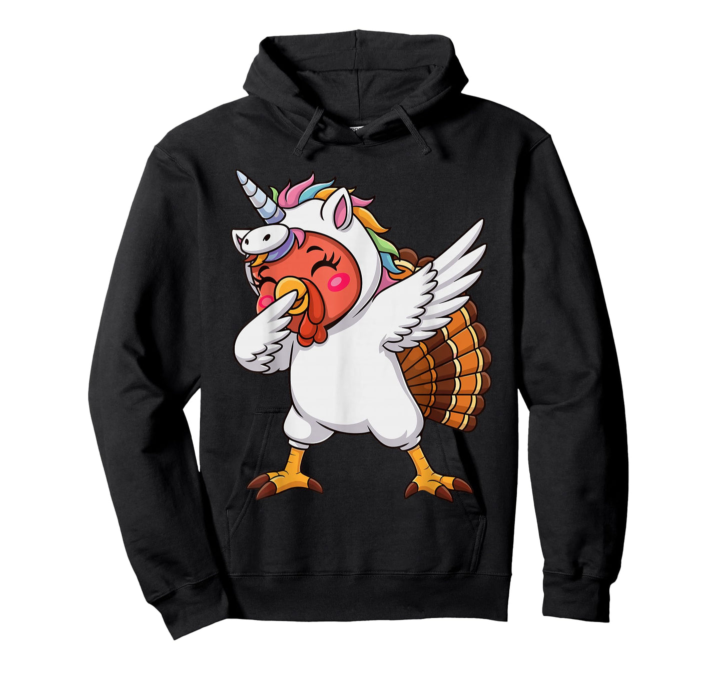 Funny Dabbing Turkey in Disguise Unicorn Thanksgiving Girls T-Shirt