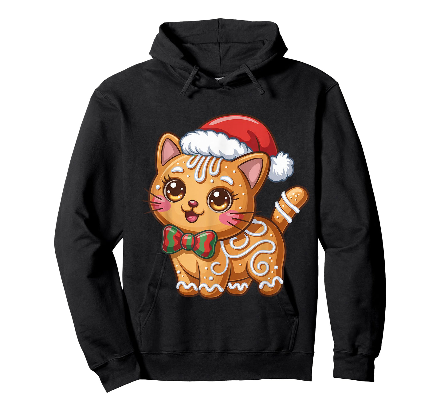 Gingerbread Cat Christmas Cat Lover Xmas T-Shirt