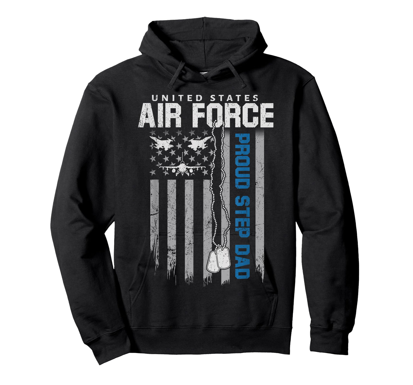 US Air Force Proud Step Dad Flag American Family Matching T-Shirt