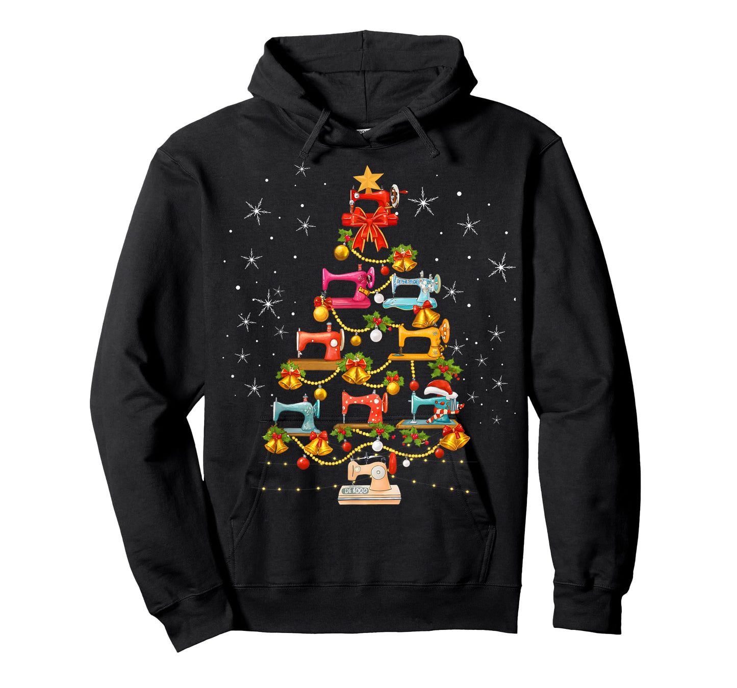 Cute Sewing Machine Christmas Tree Christmas Ornament Women T-Shirt