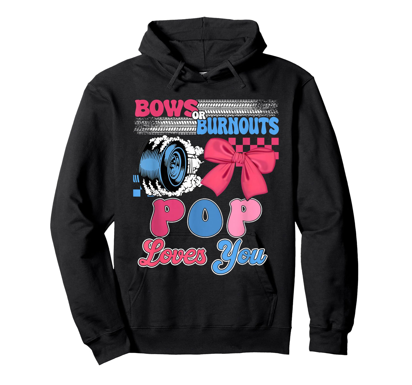 Burnouts or Bows Pop Loves You Gender Reveal Party T-Shirt