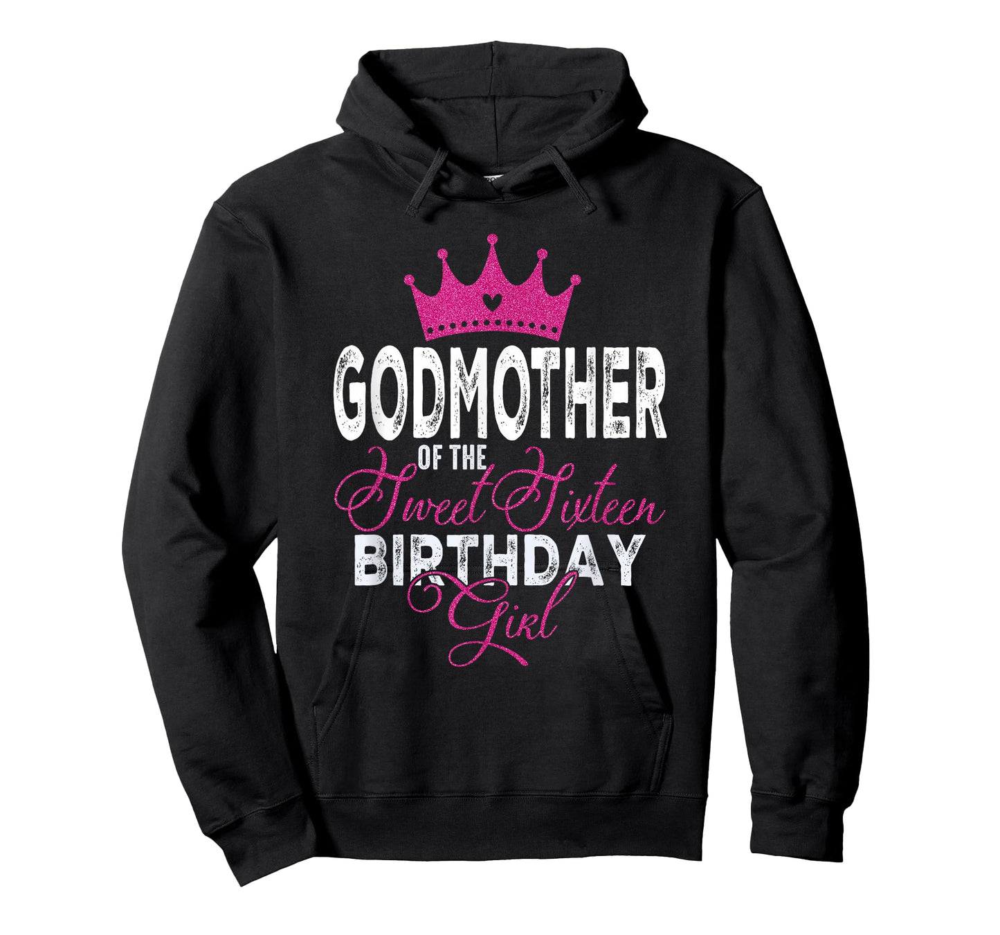 Godmother of The Sweet Sixteen Bday Girl 16th Pink Crown T-Shirt