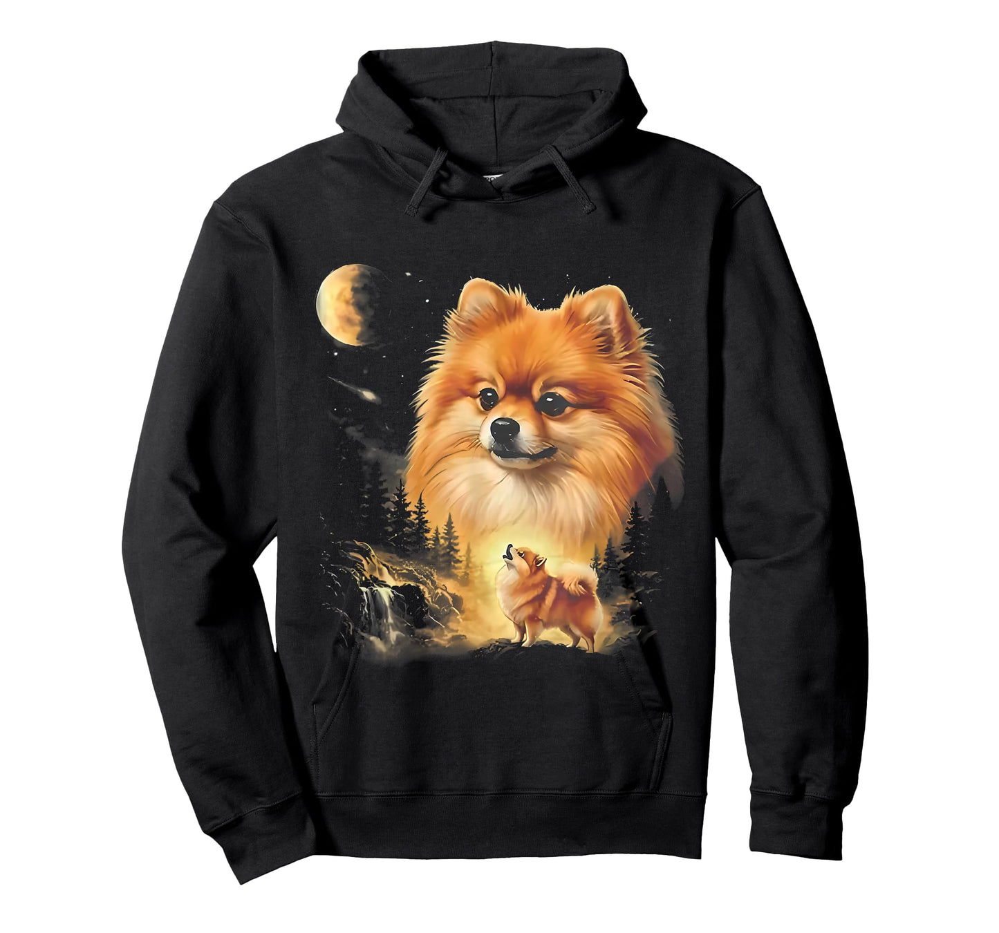 Pomeranian Howling to The Moon Vintage T-Shirt