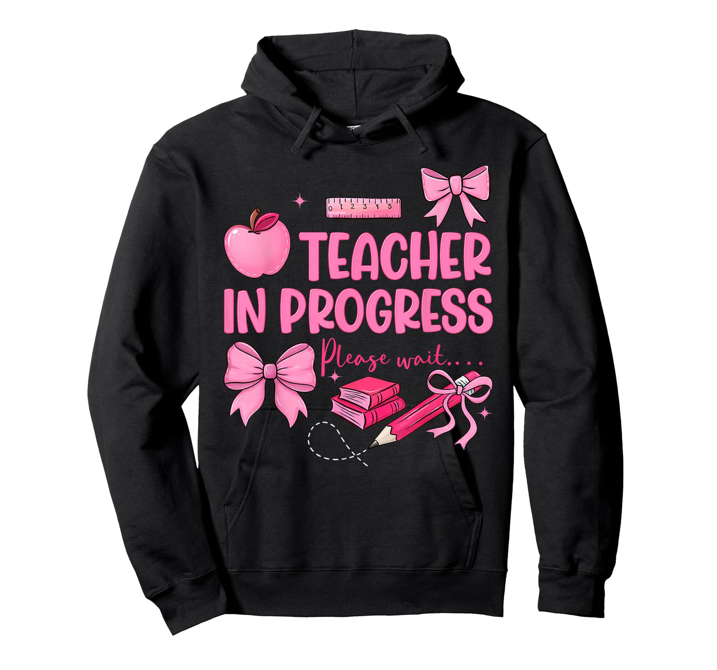 Women Teacher in Progress Cute Coquette Bow Future Teacher T-Shirt