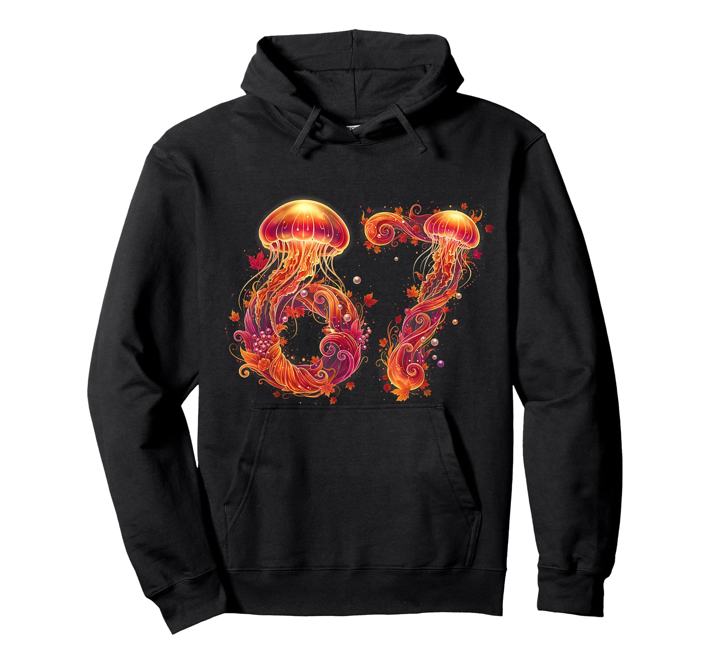 67 Meme Six Seven 6 7 Retro Jellyfish Sea Ocean Thanksgiving T-Shirt