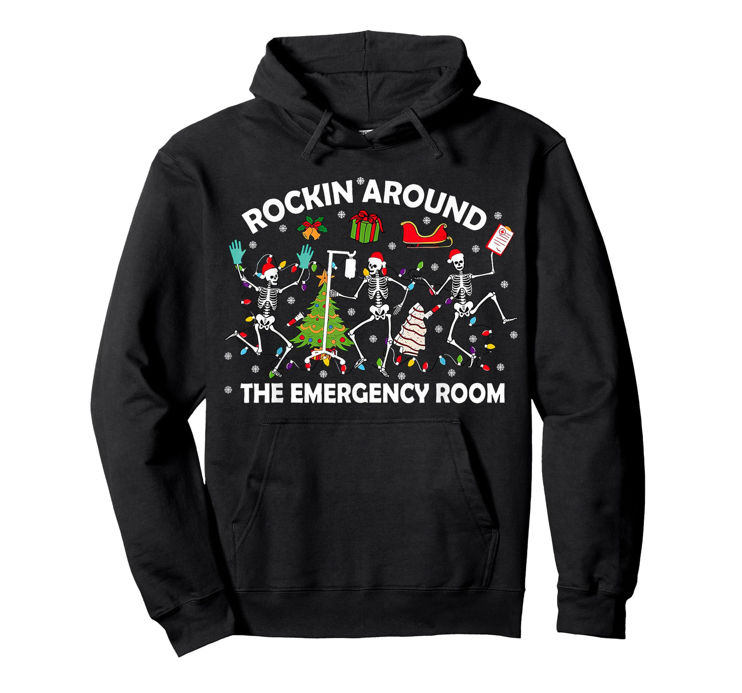 Rockin Around Emergency Room Funny Christmas ER RN Nurse T-Shirt
