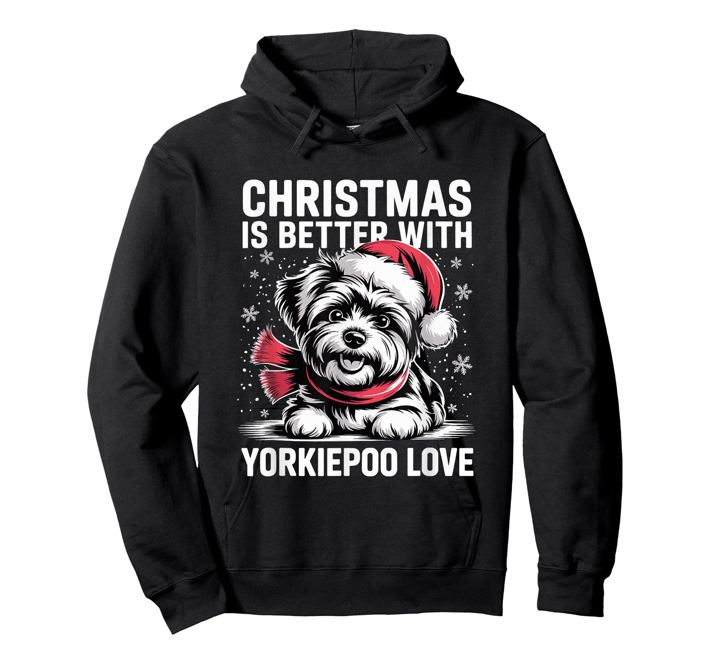 Cute Xmas Puppy Dog Christmas is Better with Yorkiepoo Love T-Shirt