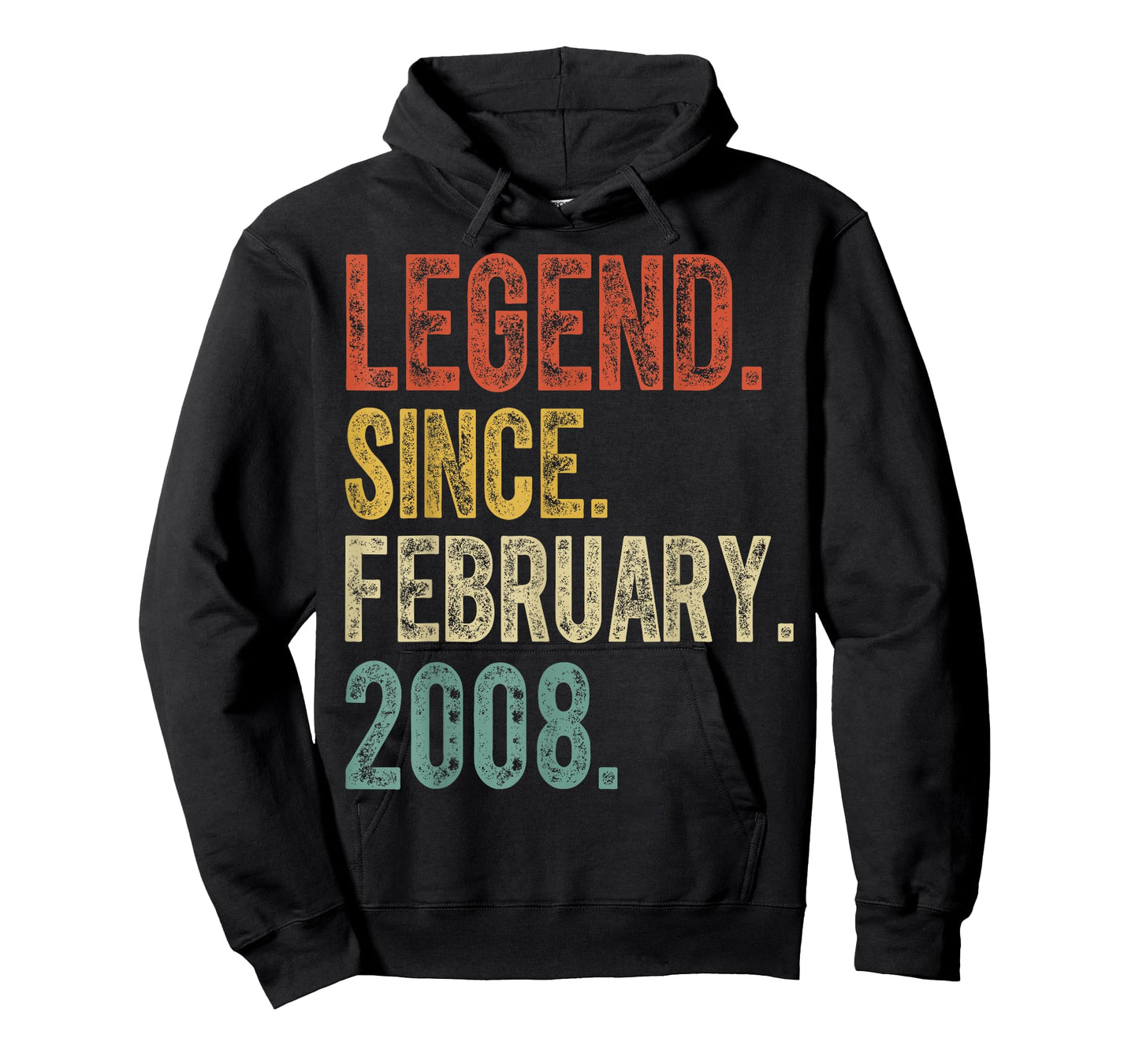 Retro 18 Years Old Legend Since February 2008 18th Birthday T-Shirt