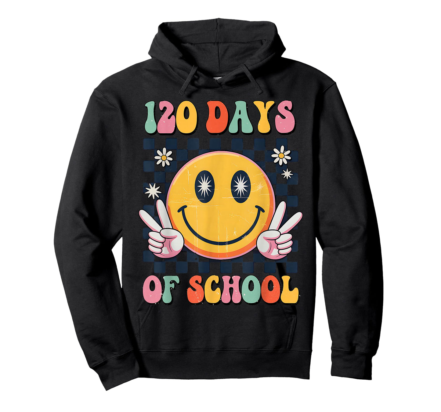 120th Day of School Teacher Kids Groovy 120 Days of School T-Shirt