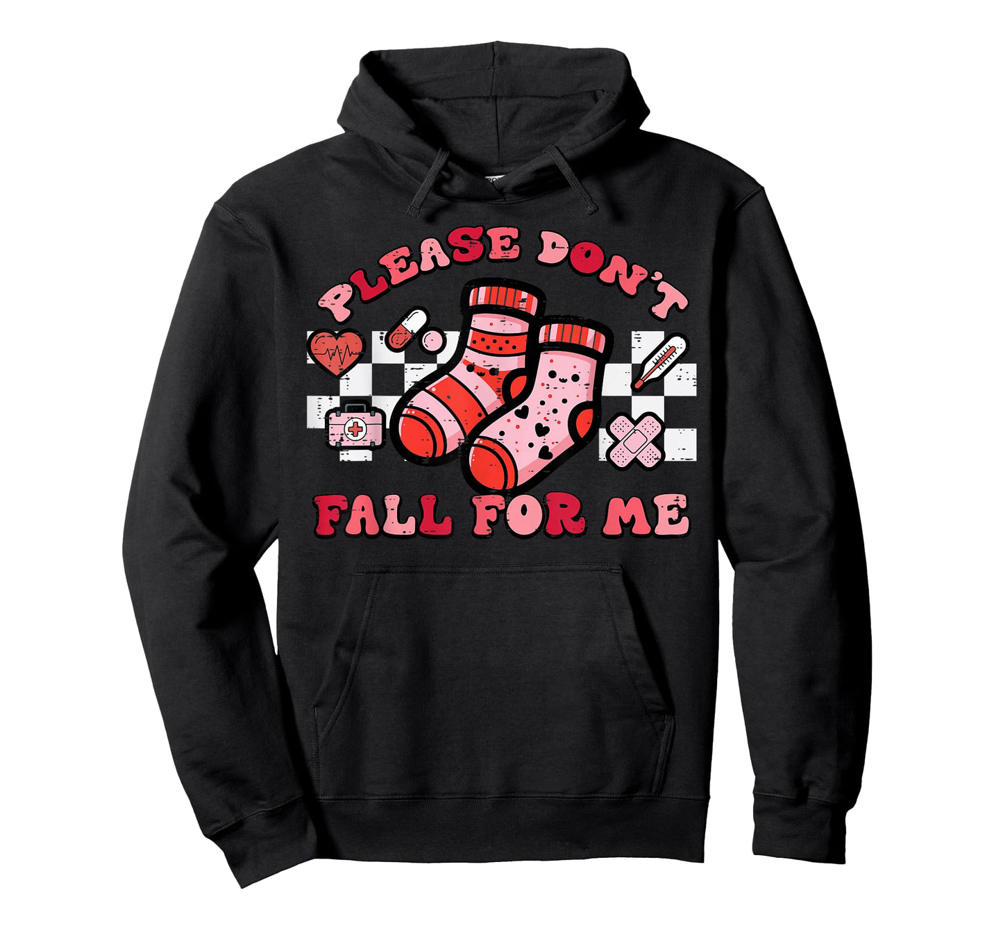 Valentines Day Nurse Socks Dont Fall for Me Scrub Top Women T-Shirt
