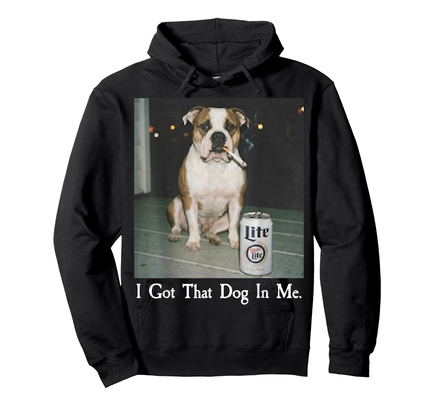 I Got That Dog in Me Funny Bulldog Smoking Beer Dog Meme T-Shirt
