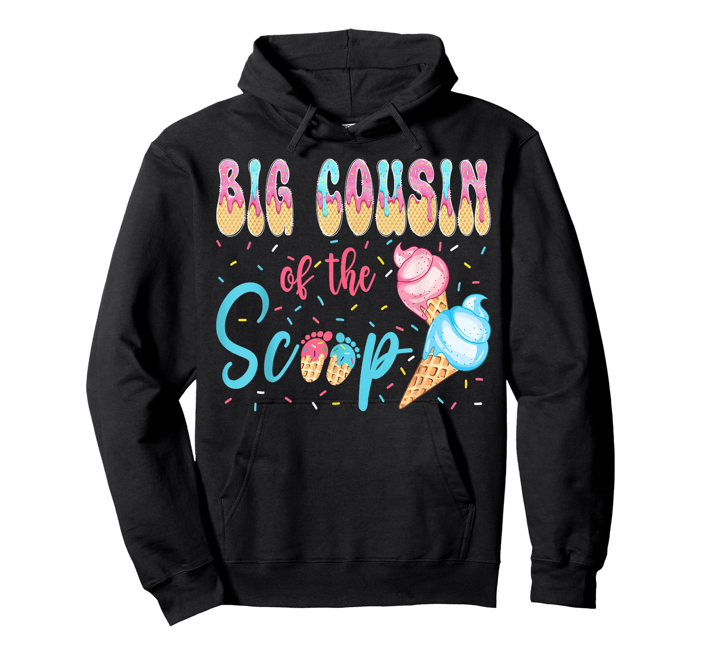 Big Cousin of The Scoop Ice Cream Gender Reveal Baby Shower T-Shirt