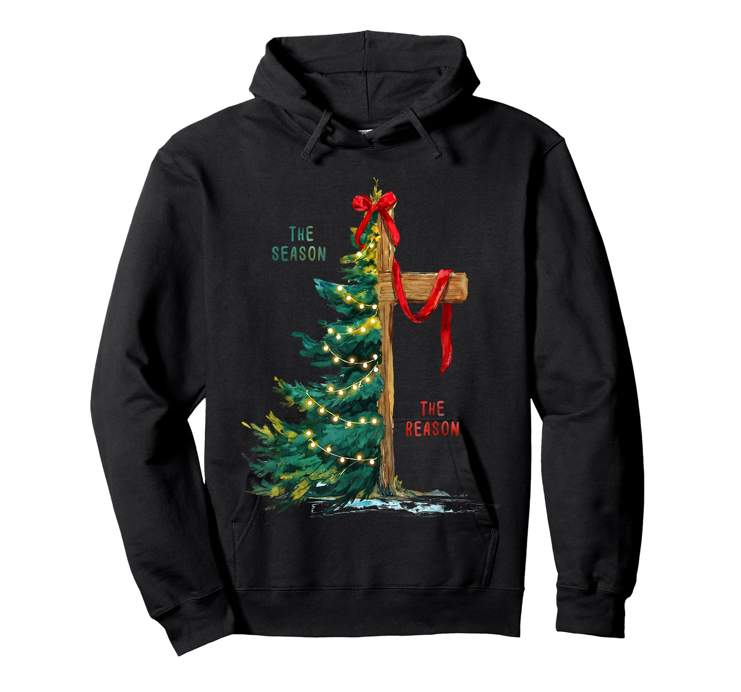 Christmas Tree The Season Jesus Cross The Reason T-Shirt