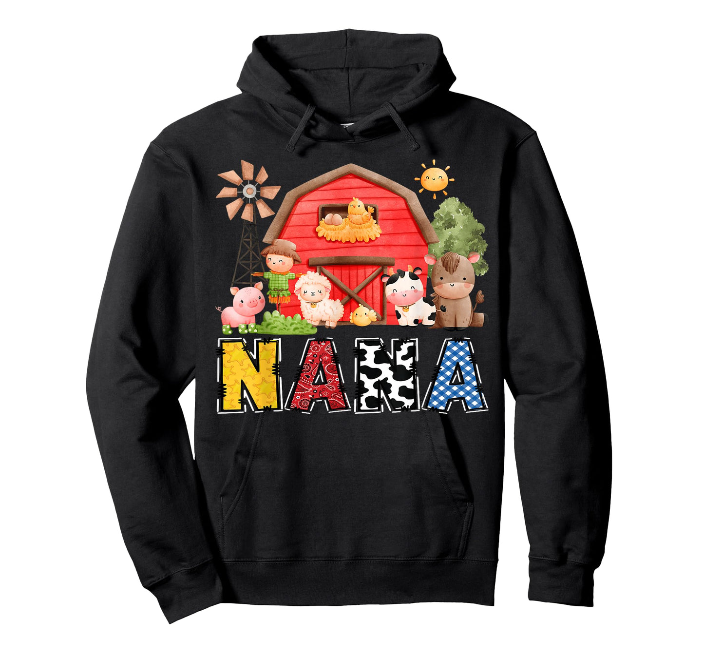 Nana Red Farm Cow Birthday Boy Matching Family Party T-Shirt