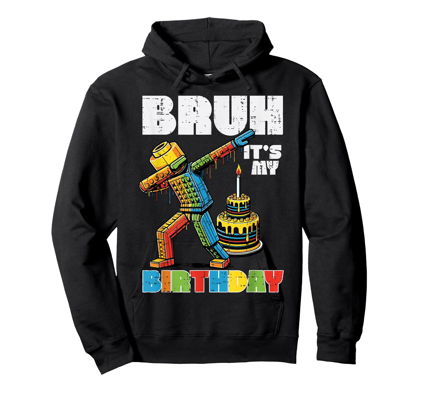 Bruh Its My Birthday Block Brick Dab Bday Party Boys Kids T-Shirt