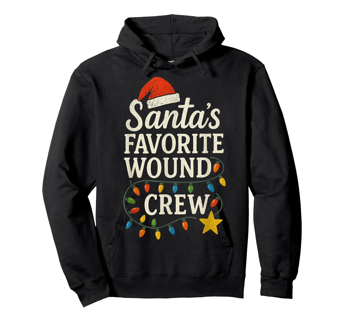 Santa's Favorite Wound Crew Christmas Wound Care Nurse Crew T-Shirt