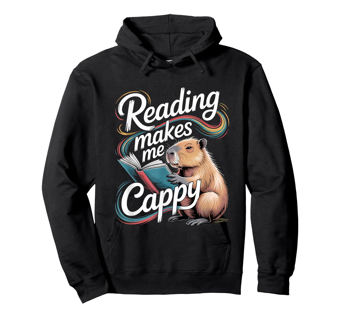 Book Lover Reading Makes Me Cappy Pun Capybara Reading T-Shirt