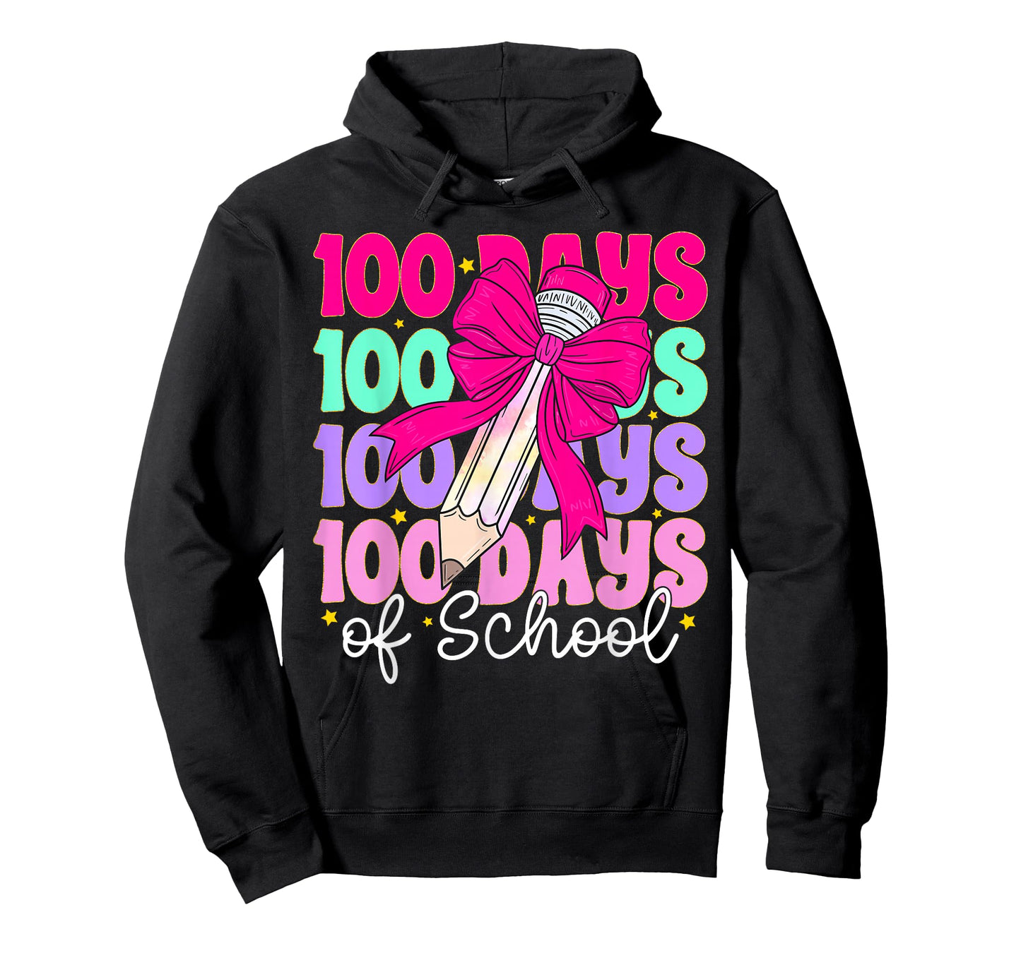 100 Days of School Girls Coquette Bow 100th Day of School T-Shirt