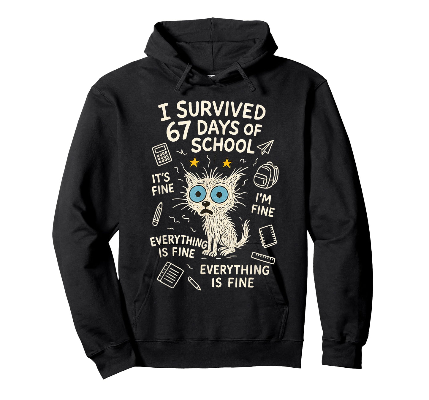 Cat I Survived 67 Days of School Teachers Students Six Seven T-Shirt